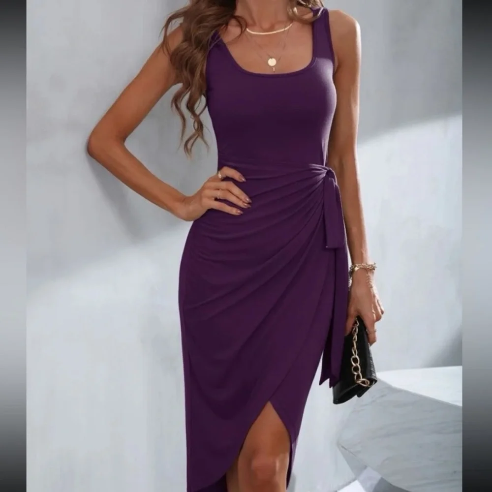 Boho tie side tank bodycon dress - Picture 5 of 6